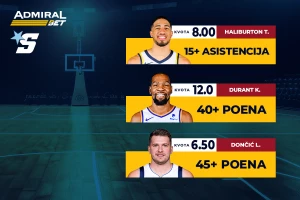 AdmiralBet NBA specijal - Red je da neki gost pobedi u plej-ofu - Halibarton, Kevin i Luka su "ključ"!